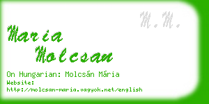 maria molcsan business card